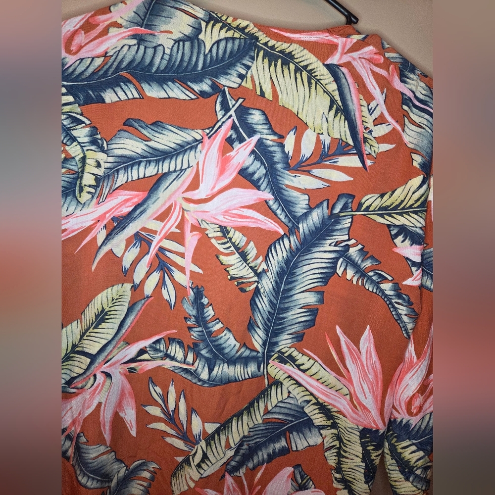LOFT Tropical Print Duster Kimono Size Small EUC - Picture 6 of 10